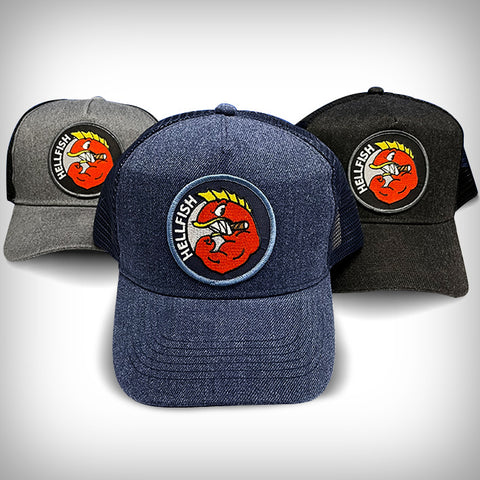 RAGING ABE'S 'FLYING HELLFISH' PREMIUM TRUCKER CAP!