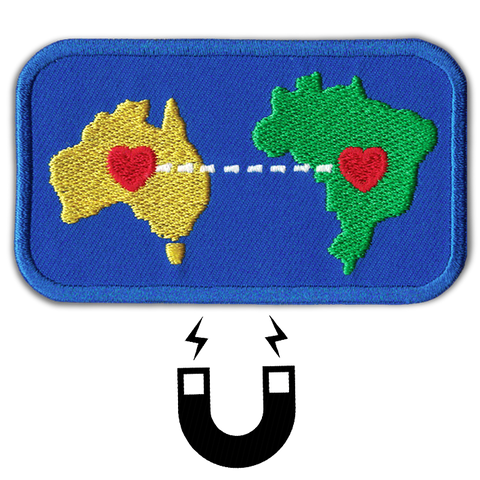 'HEART TO HEART' AUST x BRAZIL MAGNET PATCH